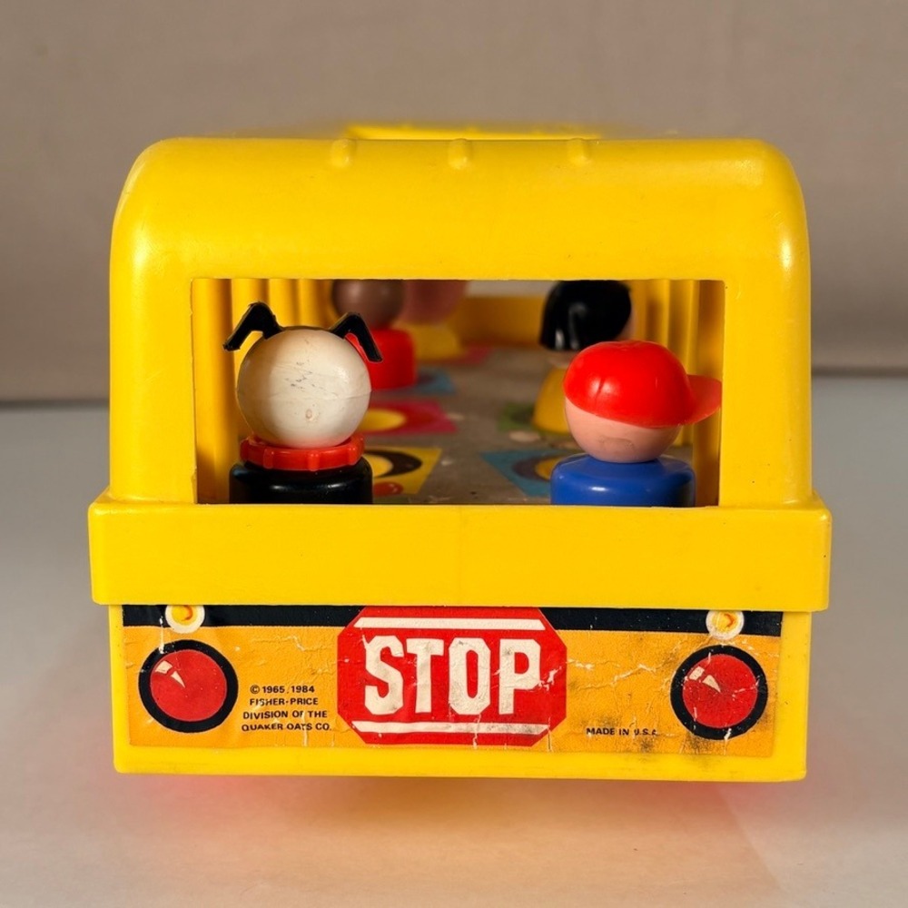Vintage 1988‎ Fisher-Price Little People School Bus 192 4 Figures - Picture 8 of 12